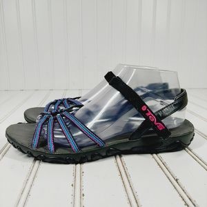 TEVA Women's Kayenta Black Blue Pink Sling Back Summer Hiking Sandals M735